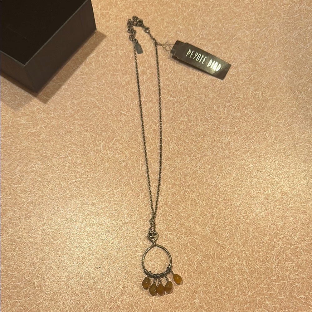 Gold and Silver Teardrop Pendant Necklace - Picture 2 of 3
